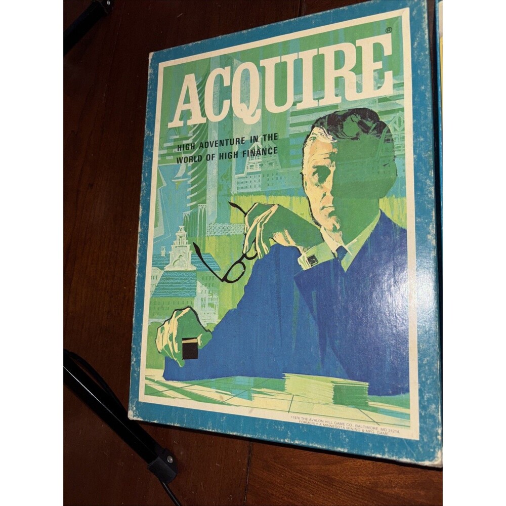 Acquire Board Game Avalon Hill 1976 Bookshelf Vintage Corporate Strategy